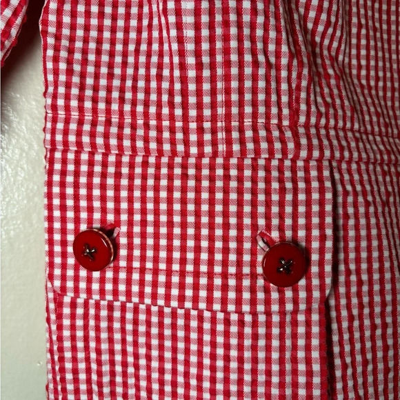 ST JOHN red and white gingham check jacket size 6 - Picture 2 of 6